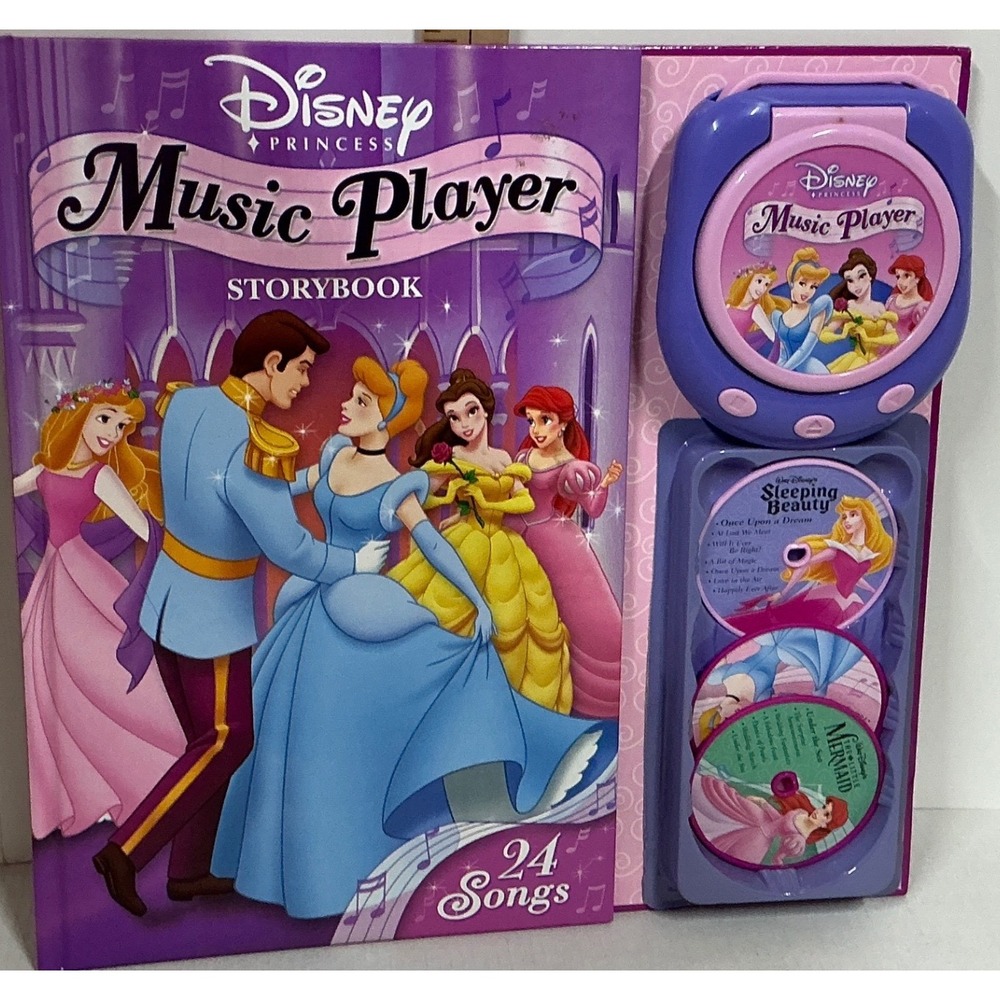 Disney Vintage Music Player Storybook 24 Songs 4 Discs 2004 Princess Stories OS
